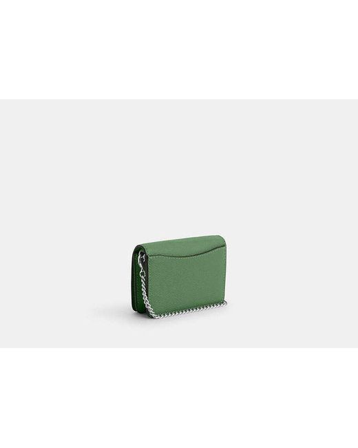COACH Green Mini Wallet On A Chain