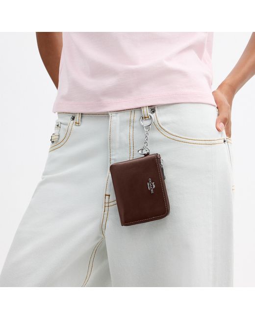 COACH Brown Small Corner Zip Wallet