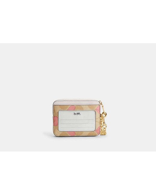 ★Coach★ Essential Card Case with Heart Print COACH® Outlet | Zip Card Case In Signature Canvas With Heart