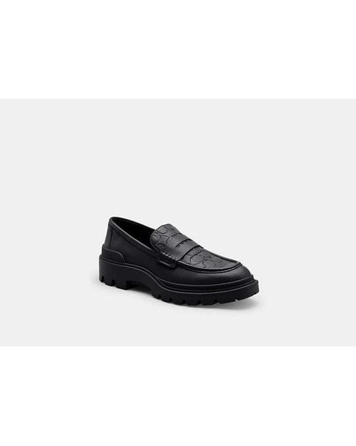 COACH Black Loafer With Signature Print for men