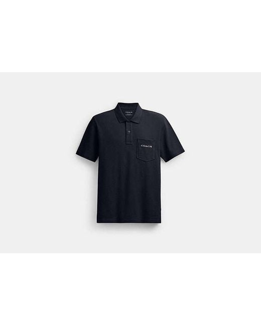 COACH Black Pocket Polo for men