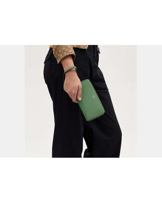 COACH Green Long Zip Around Wallet