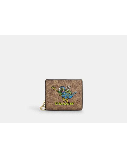 COACH Black Cosmic Coach Snap Wallet In Signature Canvas With Rexy Print