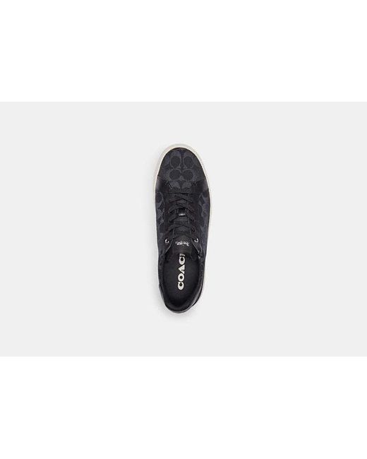 COACH Black Clip Low Top Sneaker In Signature Denim for men