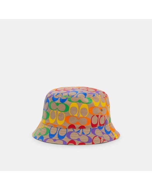 COACH Multicolor Rainbow Signature Bucket Hat for men
