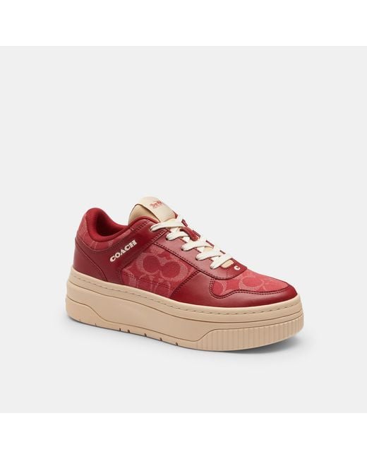 COACH Red Platform Sneaker
