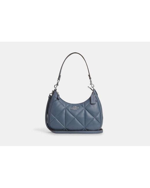 COACH Blue Teri Hobo With Puffy Diamond Quilting