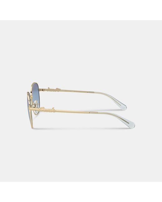 COACH Blue Script Round Sunglasses