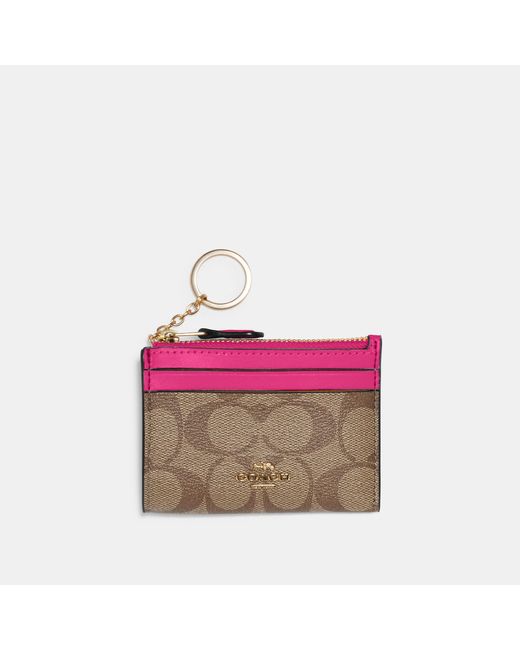 Coach Outlet Mini Skinny Id Case In Signature Canvas in Pink Lyst