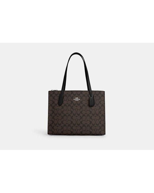 COACH Black Nina Tote Bag In Signature Canvas