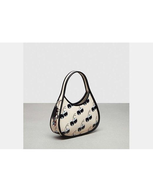 COACH Black Ergo Bag In Coachtopia Leather With Cherry Print