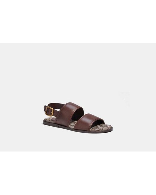 COACH Black Two Strap Sandal With Signature Jacquard for men