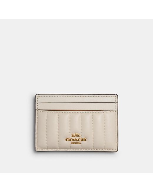 COACH Card Case With Linear Quilting | Lyst