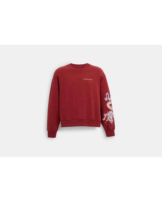 COACH Red New Year Crewneck With Dragon
