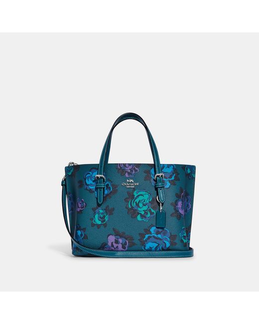 Coach Outlet Blue Mollie Tote 25 With Jumbo Floral Print