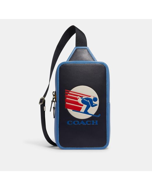 COACH Sullivan Pack With Ski Speed Graphic in Blue for Men Lyst