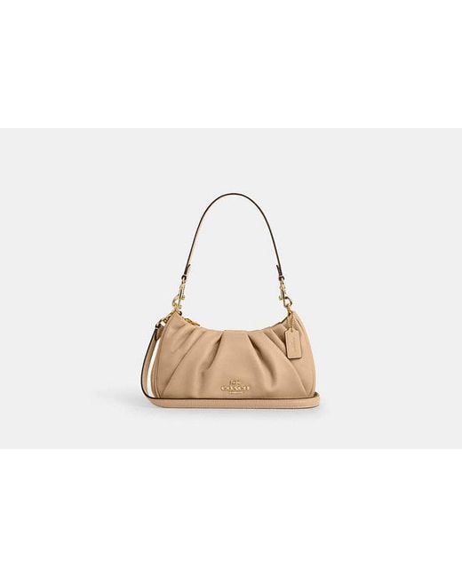 COACH Black Teri Shoulder Bag With Ruching