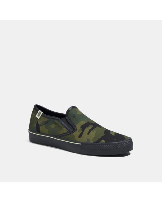 Coach Outlet Canvas Slip On Skate Sneaker In Print in Camo (Green) for ...