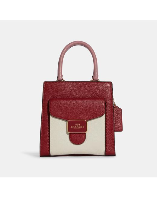Coach Outlet Red Mini Pepper Crossbody In Colorblock