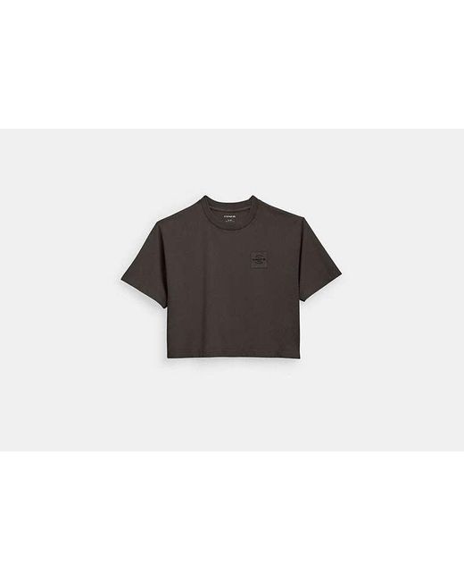 COACH Black Garment Dye Cropped T Shirt