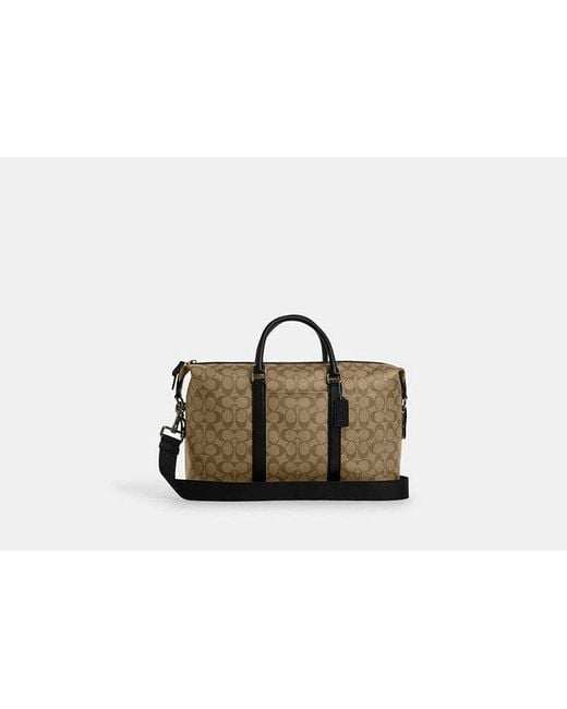 COACH Brown Ellery Small Duffle Bag In Signature Canvas for men