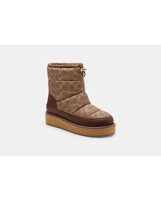 COACH Black Idella Bootie In Signature Nylon