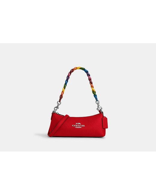 COACH Red Charlotte Shoulder Bag