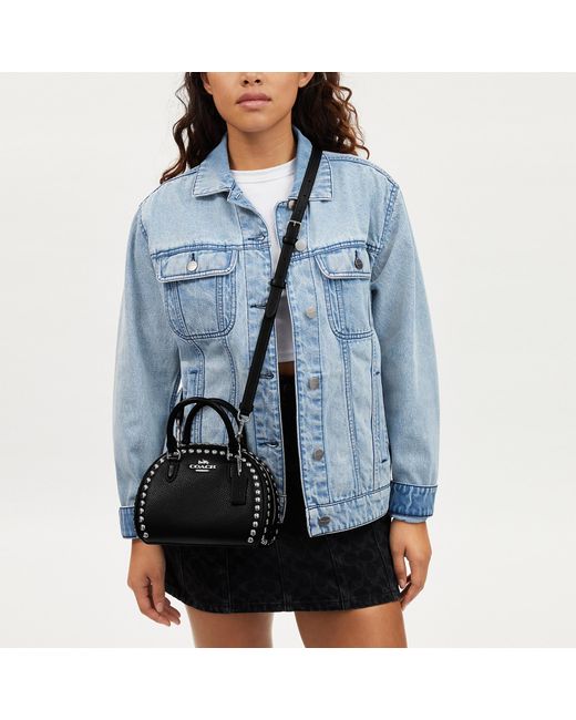Coach Outlet Sydney Satchel With Rivets in Black Lyst