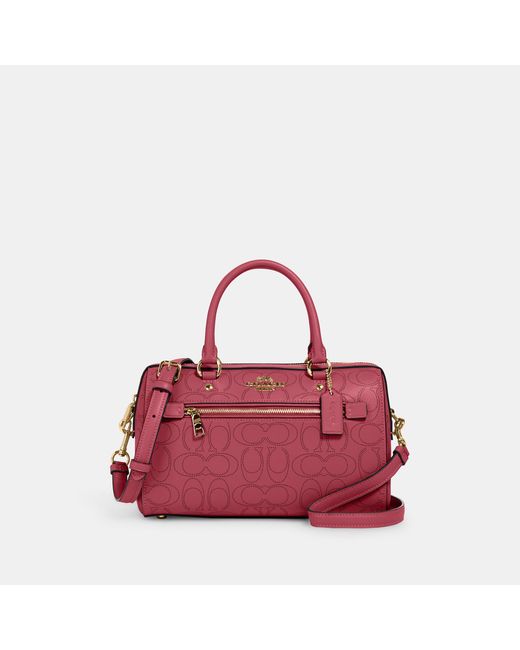 Coach Outlet Red Rowan Satchel In Signature Leather