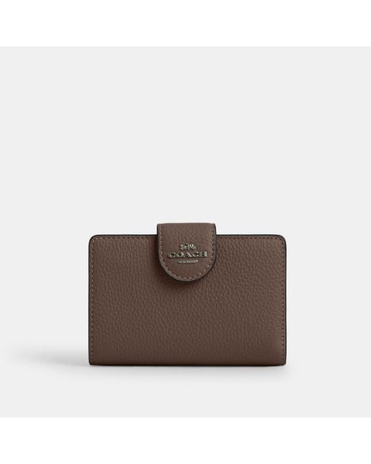 COACH Brown Medium Corner Zip Wallet