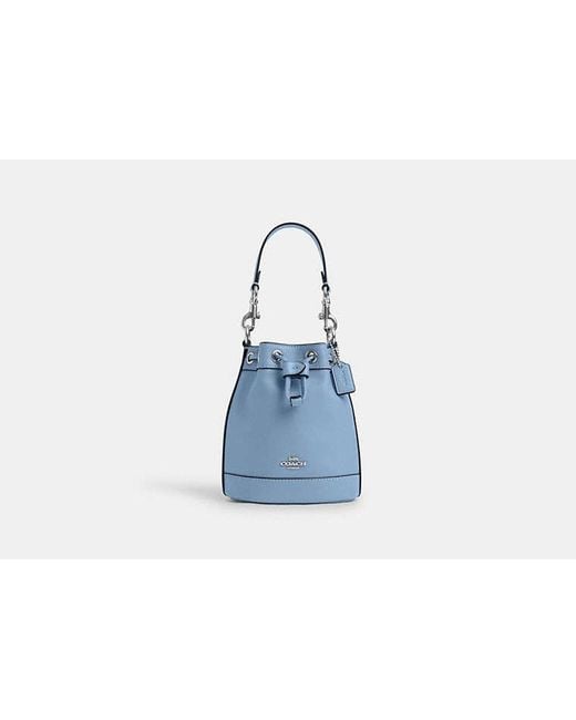 COACH Blue Mini Bucket Bag