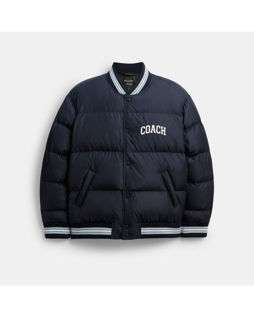 COACH Varsity Down Jacket in Blue for Men | Lyst