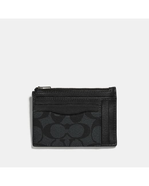 COACH Multiway Zip Card Case In Signature Canvas in Black for Men Lyst