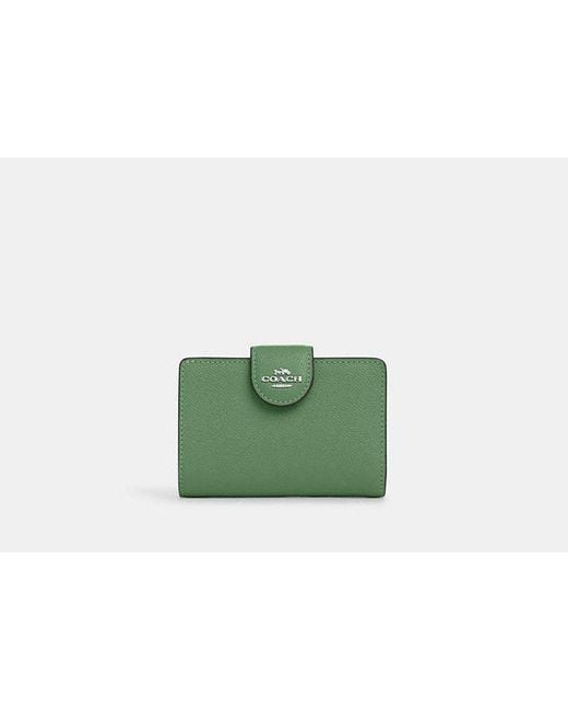 COACH Green Medium Corner Zip Wallet