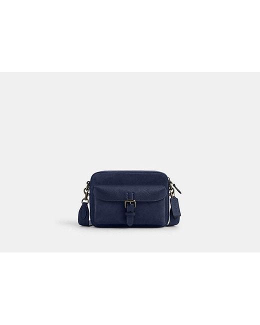 Borsa A Tracolla Warner di COACH in Blue da Uomo