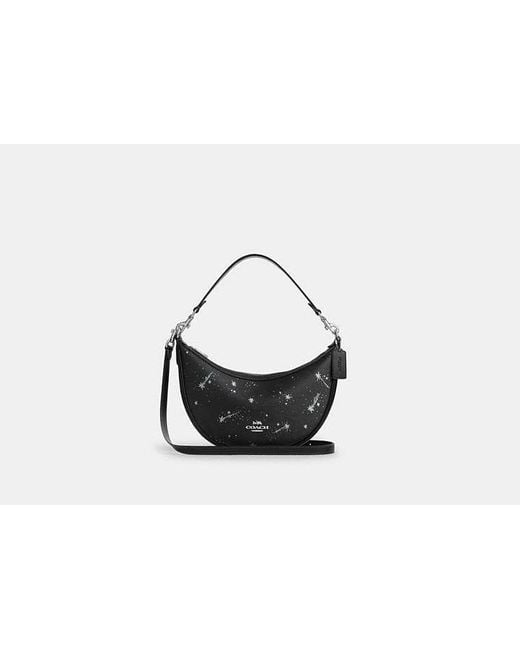COACH Black Aria Shoulder Bag With Star Print