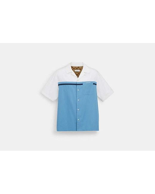COACH Blue Scout Shirt In Organic Cotton for men