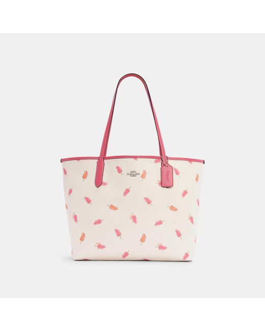 COACH Pink Citytote Bag With Popsicle Print