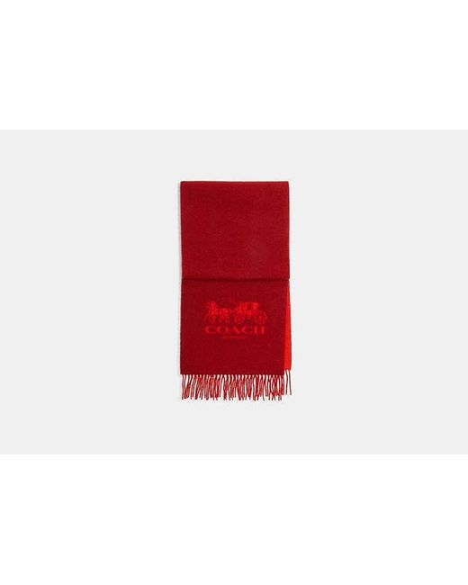 COACH Red Horse And Carriage Bicolor Cashmere Muffler for men