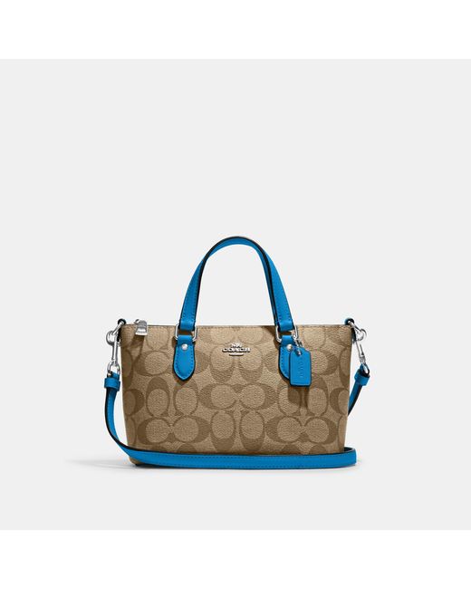Coach Outlet Blue Mini Gallery Crossbody In Signature Canvas