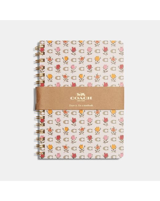 Coach Outlet Natural Notebook With Badlands Floral Print