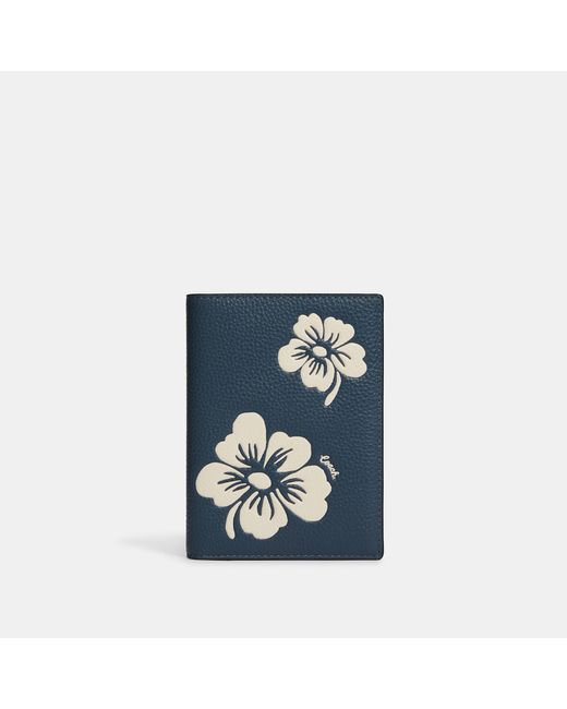 Coach Outlet Blue Passport Case With Aloha Floral Print for men