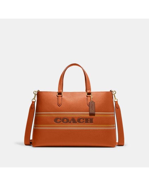 Coach Outlet Brown Logan Carryall With Coach Stripe
