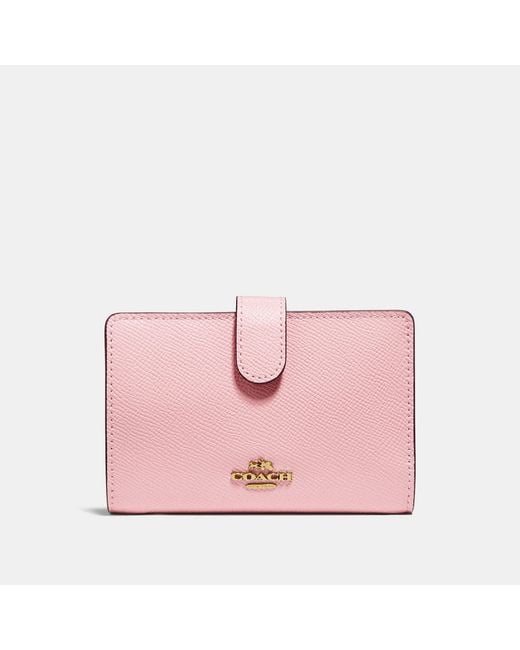 COACH Pink Medium Corner Zip Wallet