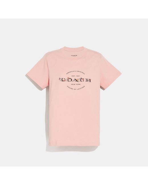 COACH T-shirt in Pink | Lyst