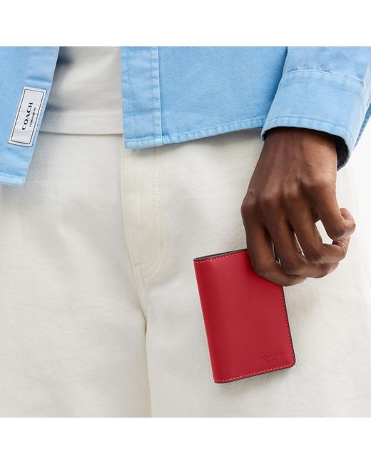 COACH Red Id Wallet for men