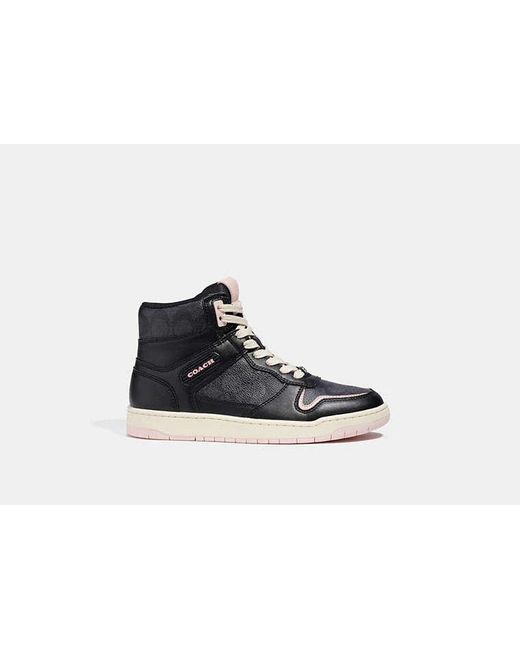 COACH High Top Sneaker - Black, Size 6.5 | Fabric Lining