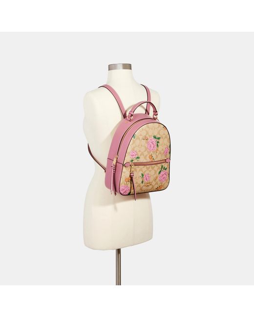 COACH Jordyn Backpack In Signature Canvas With Prairie Rose Print in Pink Lyst