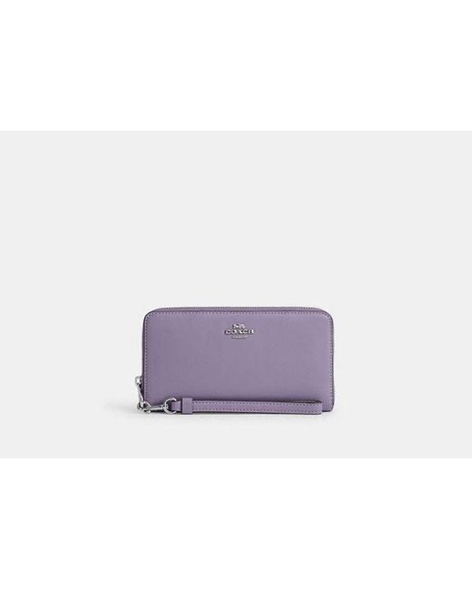 COACH Purple Long Zip Around Wallet