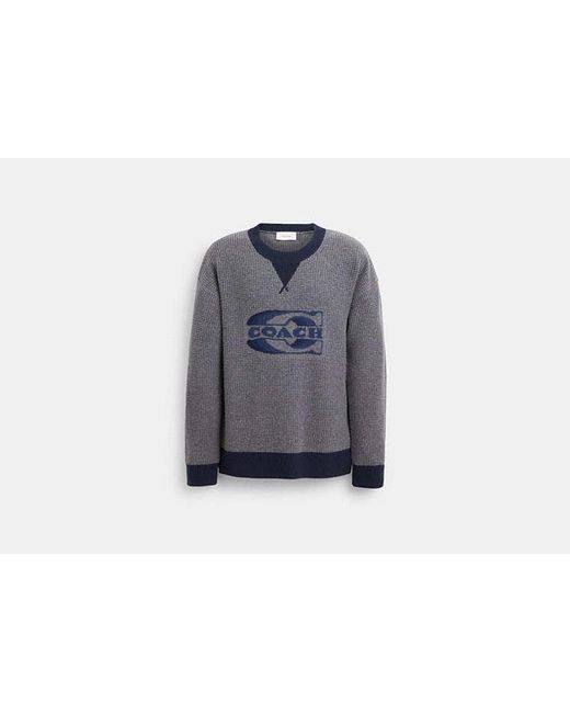 COACH Black Gradient Signature Crewneck Sweater for men